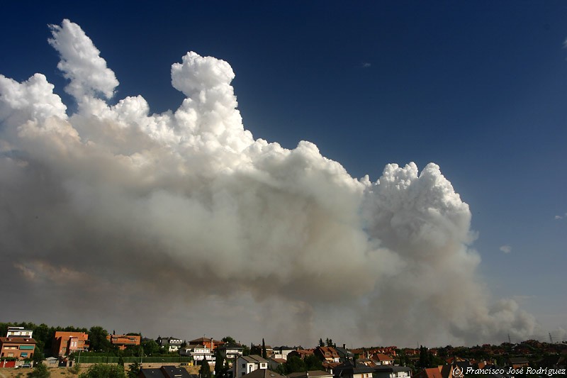 Pirocúmulo
Pirocúmulo generado por el humo de un incendio forestal
