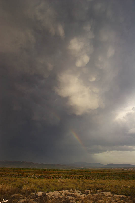 Tormenta II
De la misma tormenta que "arcoiris" y "tormenta", una tarde de septiembre de 2008. En este caso mammatus y un tímido arcoiris.
