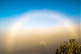 Arco de niebla, espectro y luna