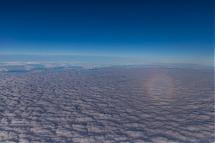 Gloria solar durante un vuelo 