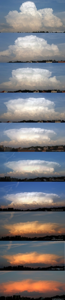 10 instantes en la evolucion de una tormenta
El tiempo transcurrido desde la primera hasta la última foto fue de una hora
Álbumes del atlas: cumulonimbus