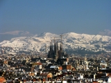 Barcelona snow skyline 1