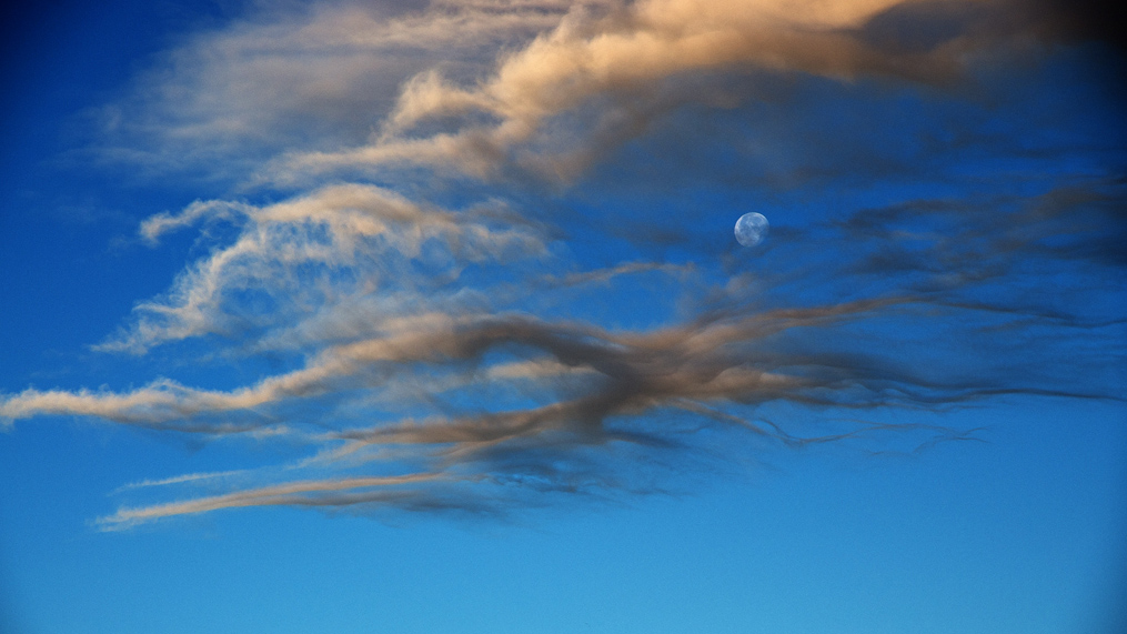 La luna entre "nubes fantasma"
Los restos de un frente frío que llegó a Canarias provocó la formación de estas delicadas "nubes fantasma", entre las que luchaba por brillar una luna casi llena.
