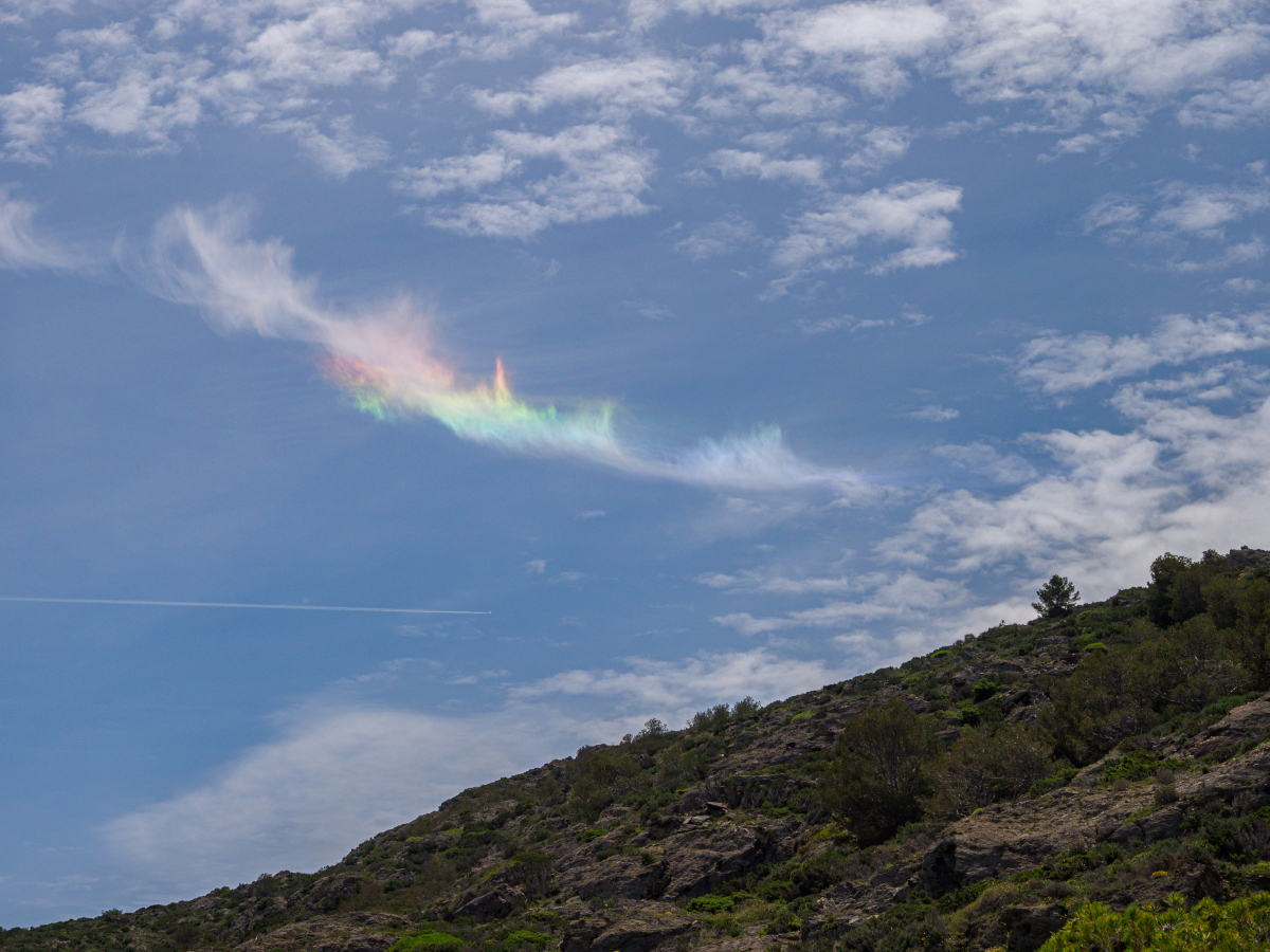 De colores
Arco circunhorizontal o arcoiris de fuego, visible unos pocos minutos en el cielo del cap de Creus.

