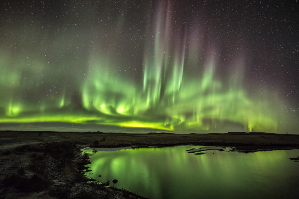 Aurora Boreal!
aurora en tierras de Isalandia en noviembre 2108, reflejado en el rio,,,
