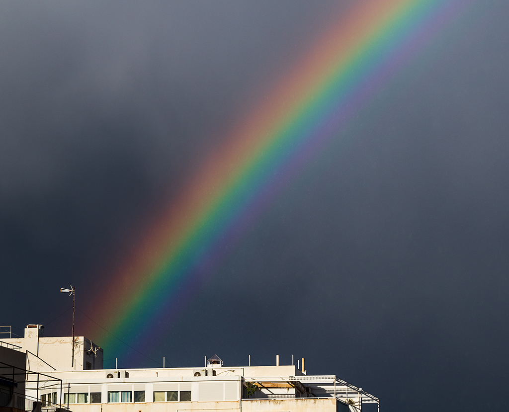 Arcoiris y lluvia
Fotografía hecha desde mi terraza en Villajoyosa. Un arcoiris se formo y entre el y yo se aprecia la lluvia al trasluz.
