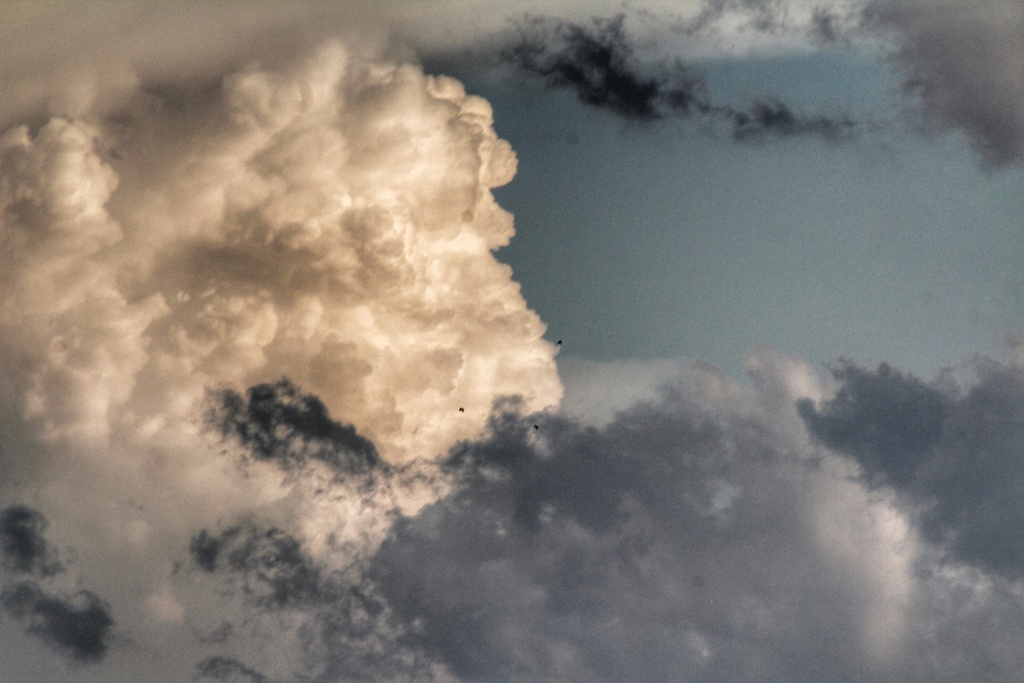 Gracias a mí teleobjetivo quería fotografíar más en detalle como es una nube de evolución de cerca y lo que la rodea 
