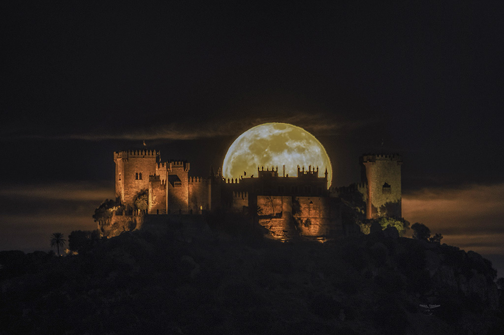 El idilio de la luna con el castillo.
Planificar la salida de la luna, para que coincida la silueta del castillo de Almodóvar del Río (Córdoba) es un reto.  Conseguido?.
