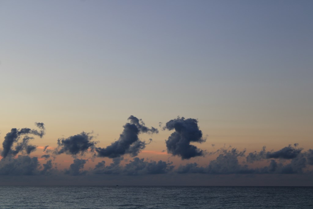 Caballitos de nubes
Al amanecer sobre el mar se observan estas curiosas forma
