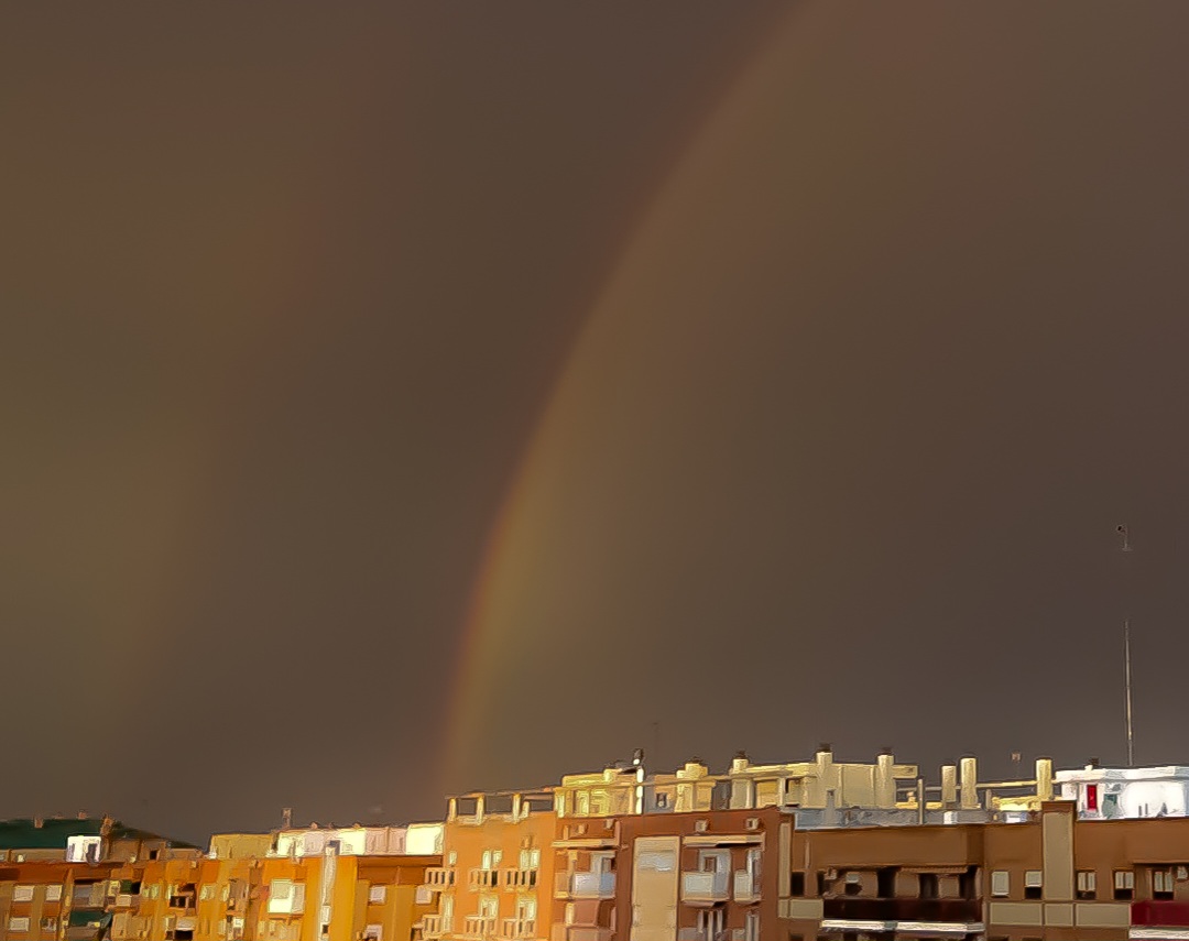 Después de la tormenta nos sorprendió un doble arco iris. 
