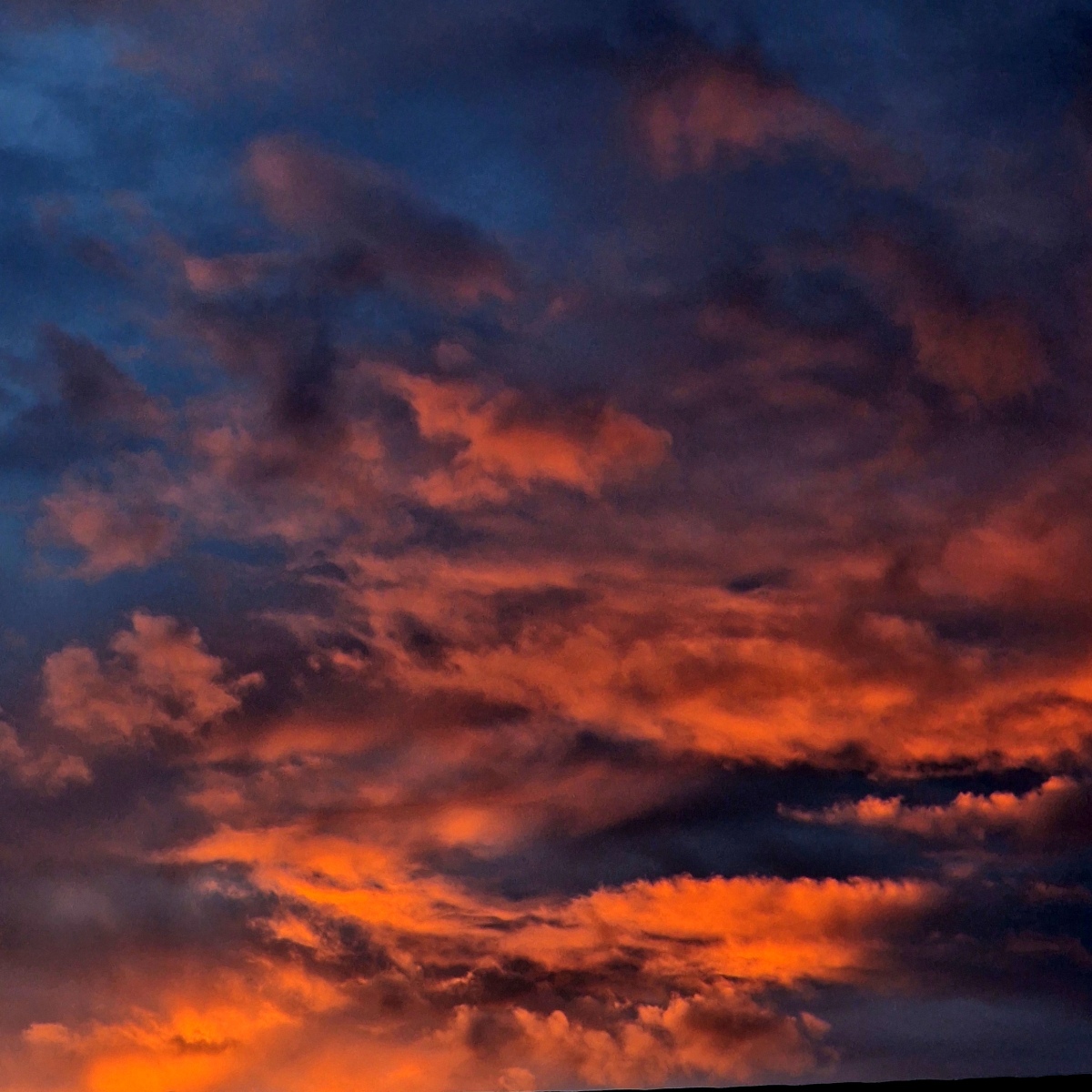 Un atardecer rojo fuego
