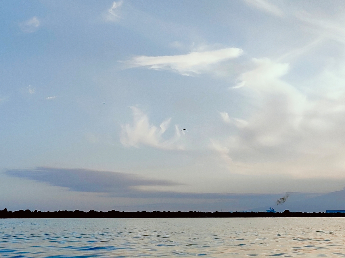 El cielo y el mar, de un azul próximo dejan el protagonismo al cumulonimbus
